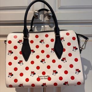 Kate Spade Red Off White Minnie Mouse Satchel Minnie Mouse & Red Dots